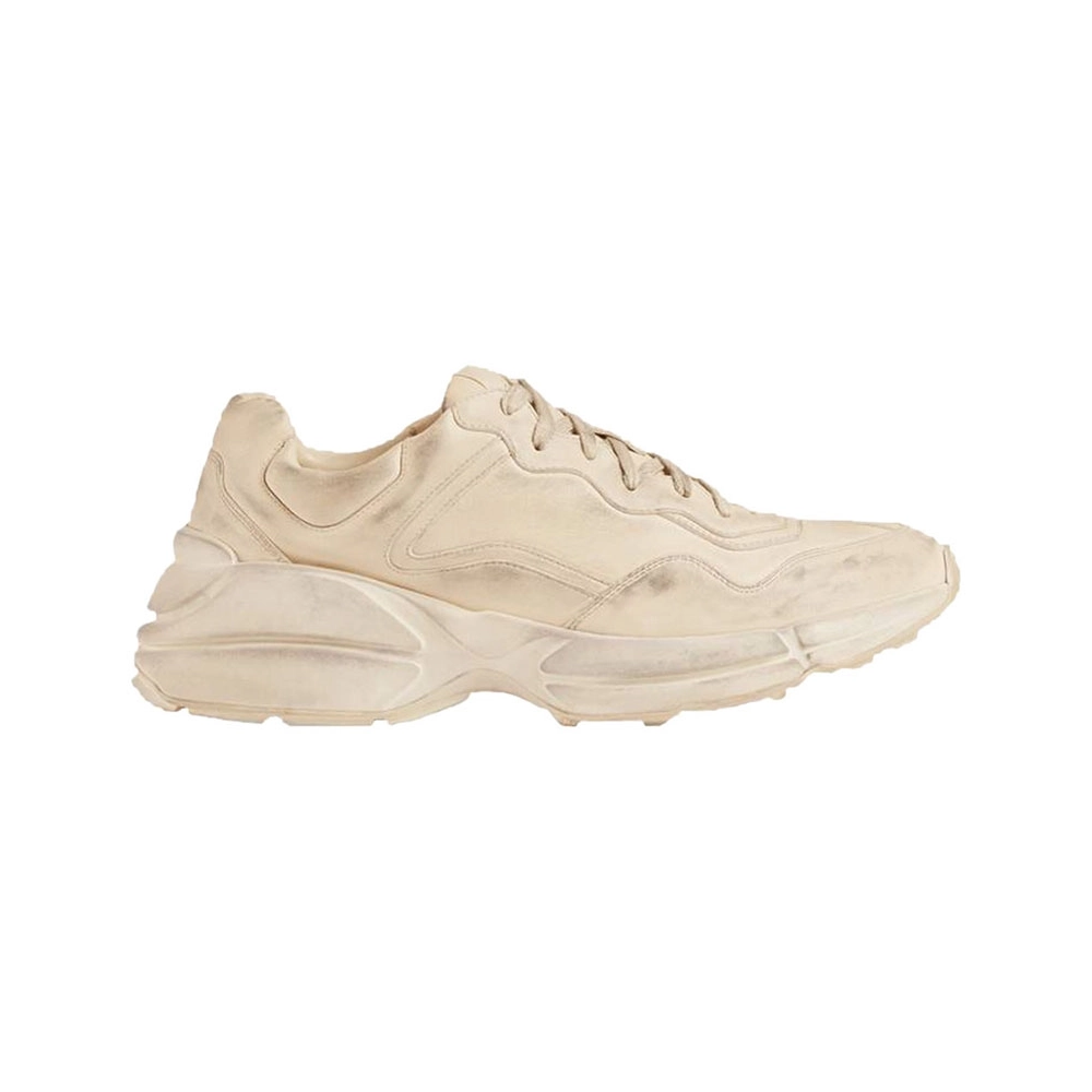 Gucci Rhython Leather Sneaker Ivory,GUCCI SHOES Reps,Other Brand Reps Sneakers