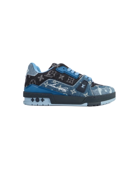 Louis Vuitton Mens Trainer Blue Denim Monogram Reps Sneakers,Louis Vuitton Trainer,LOUIS VUITTON Reps Sneakers,Other Brand Reps 