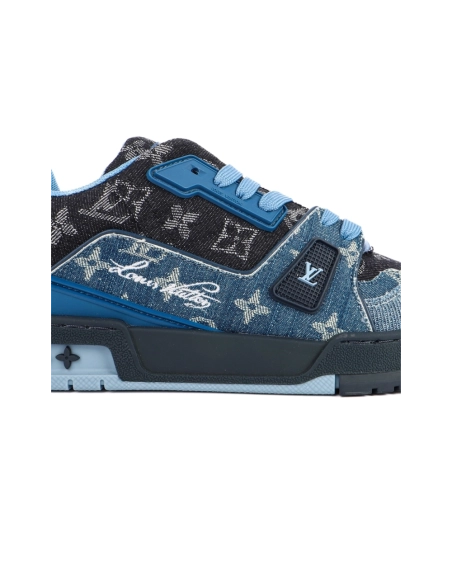 Louis Vuitton Mens Trainer Blue Denim Monogram Reps Sneakers,Louis Vuitton Trainer,LOUIS VUITTON Reps Sneakers,Other Brand Reps 
