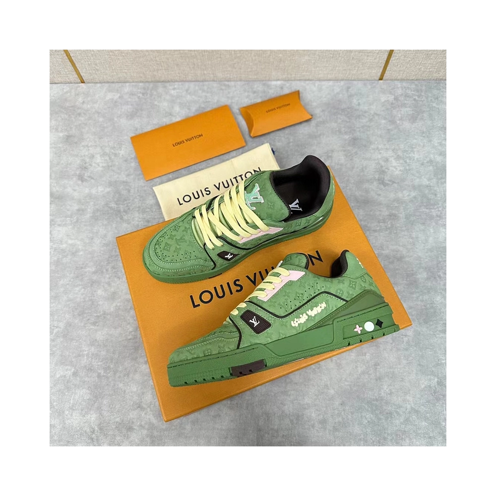 Tyler the Creator x Louis Vuitton Trainer Green,Louis Vuitton Trainer,LOUIS VUITTON Reps Sneakers,Other Brand Reps Sneakers