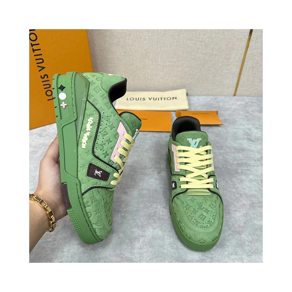 Tyler the Creator x Louis Vuitton Trainer Green,Louis Vuitton Trainer,LOUIS VUITTON Reps Sneakers,Other Brand Reps Sneakers