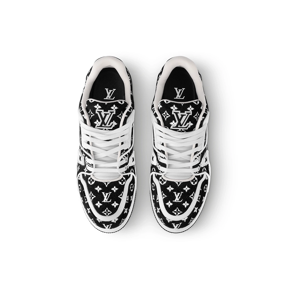 Louis Vuitton Trainer Black Monogram Textile,Louis Vuitton Trainer,LOUIS VUITTON Reps Sneakers,Other Brand Reps Sneakers