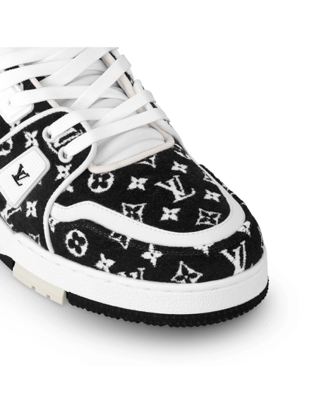 Louis Vuitton Trainer Black Monogram Textile,Louis Vuitton Trainer,LOUIS VUITTON Reps Sneakers,Other Brand Reps Sneakers