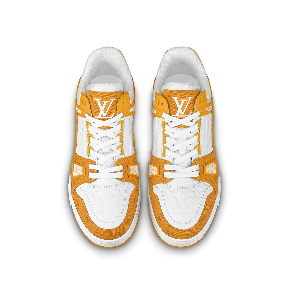 Louis Vuitton Trainer Low Yellow Monogram Denim,Louis Vuitton Trainer,LOUIS VUITTON Reps Sneakers,Other Brand Reps Sneakers