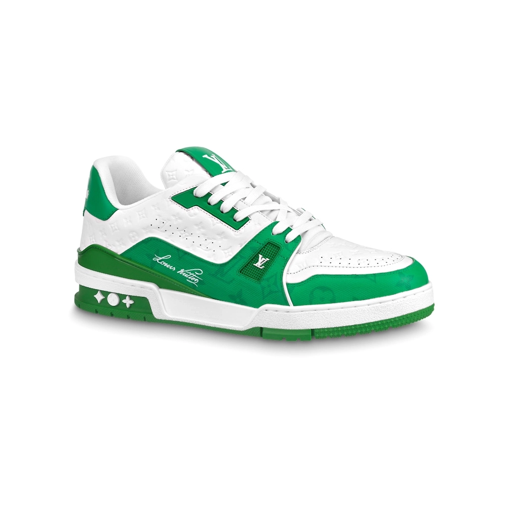 Louis Vuitton Trainer No.54 Signature Green White,Louis Vuitton Trainer,LOUIS VUITTON Reps Sneakers,Other Brand Reps Sneakers