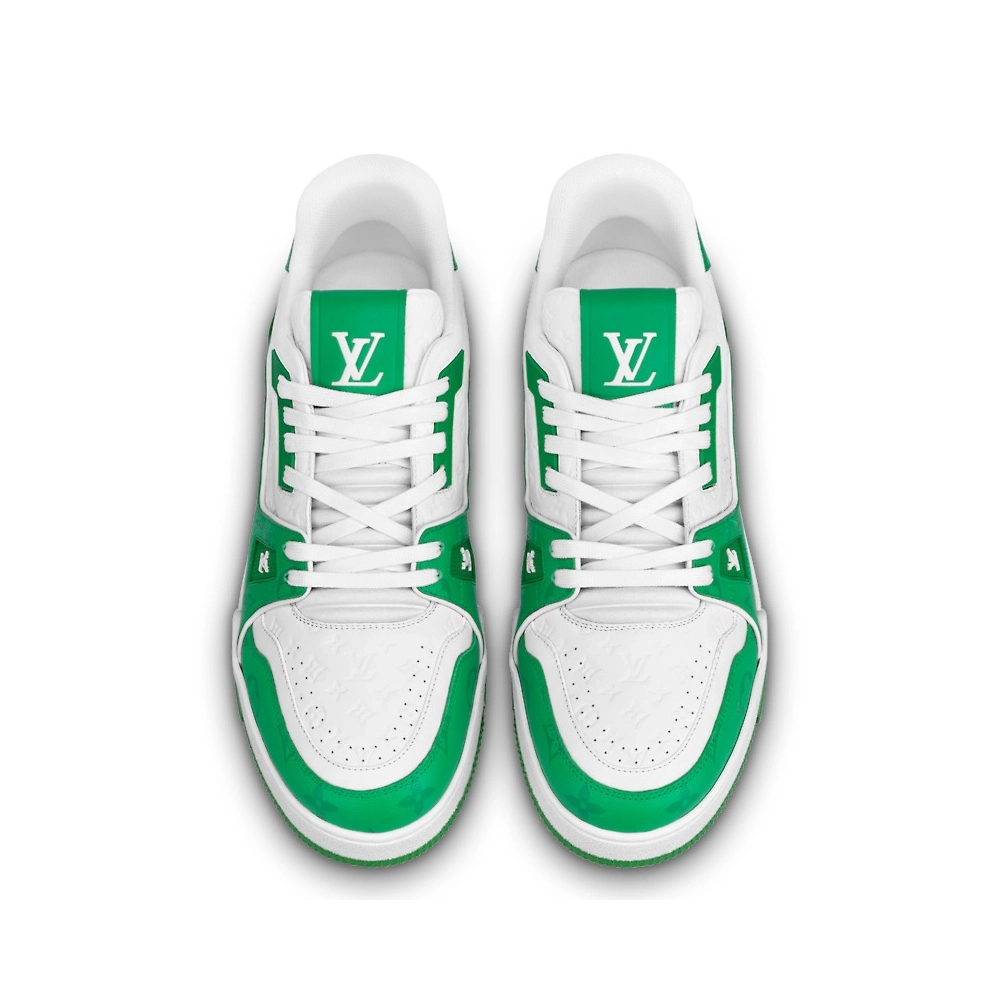 Louis Vuitton Trainer No.54 Signature Green White,Louis Vuitton Trainer,LOUIS VUITTON Reps Sneakers,Other Brand Reps Sneakers