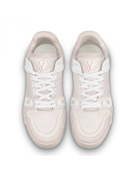 Louis Vuitton LV Trainer Beige Monogram Demin,Louis Vuitton Trainer,LOUIS VUITTON Reps Sneakers,Other Brand Reps Sneakers