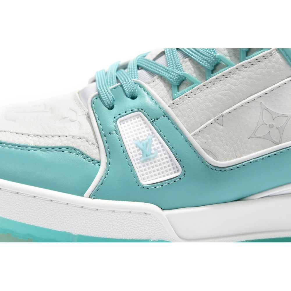 Louis Vuitton LV Trainer Green White,Louis Vuitton Trainer,LOUIS VUITTON Reps Sneakers,Other Brand Reps Sneakers