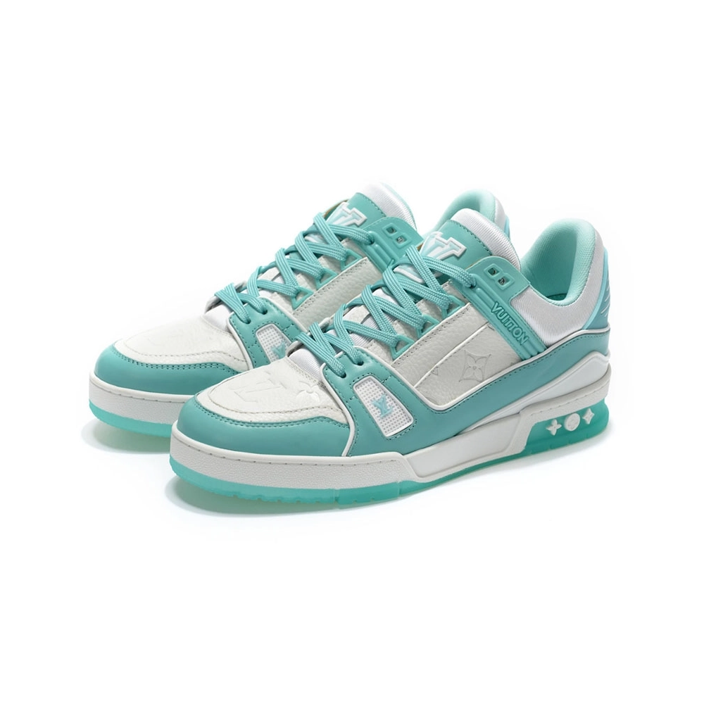 Louis Vuitton LV Trainer Green White,Louis Vuitton Trainer,LOUIS VUITTON Reps Sneakers,Other Brand Reps Sneakers