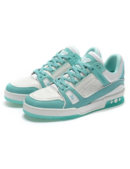 Louis Vuitton LV Trainer Green White,Louis Vuitton Trainer,LOUIS VUITTON Reps Sneakers,Other Brand Reps Sneakers