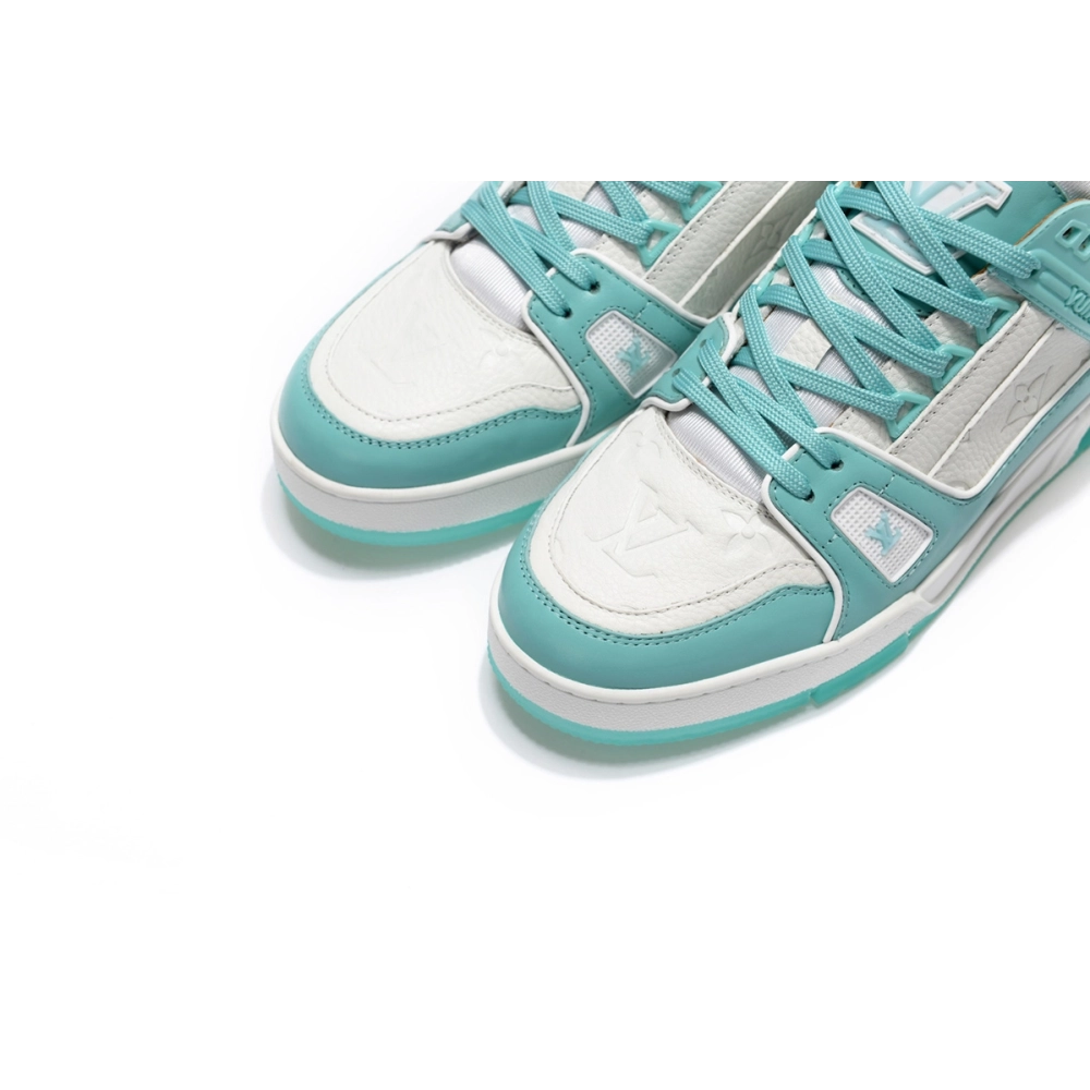 Louis Vuitton LV Trainer Green White,Louis Vuitton Trainer,LOUIS VUITTON Reps Sneakers,Other Brand Reps Sneakers