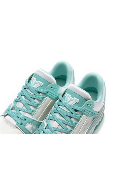 Louis Vuitton LV Trainer Green White,Louis Vuitton Trainer,LOUIS VUITTON Reps Sneakers,Other Brand Reps Sneakers