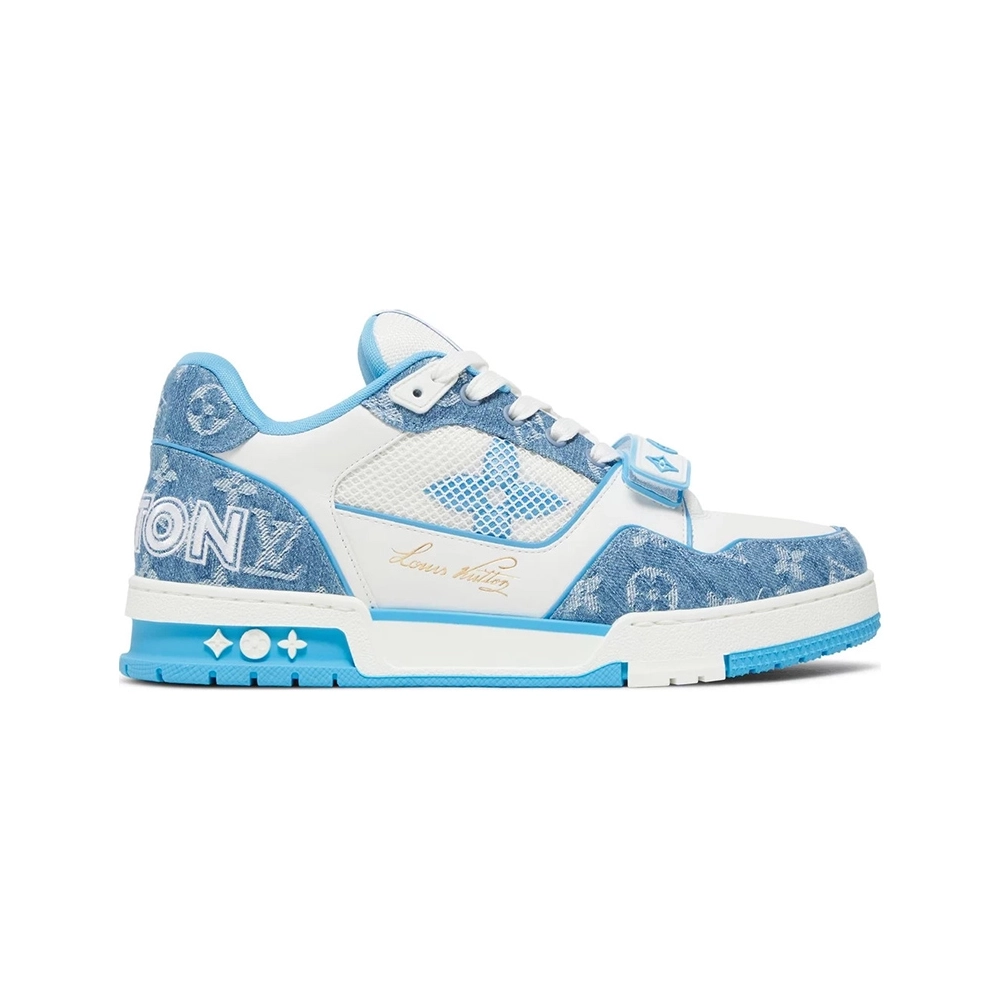 Louis Vuitton Trainer Low Light Blue Monogram Denim,Louis Vuitton Trainer,LOUIS VUITTON Reps Sneakers,Other Brand Reps Sneakers