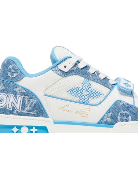 Louis Vuitton Trainer Low Light Blue Monogram Denim,Louis Vuitton Trainer,LOUIS VUITTON Reps Sneakers,Other Brand Reps Sneakers
