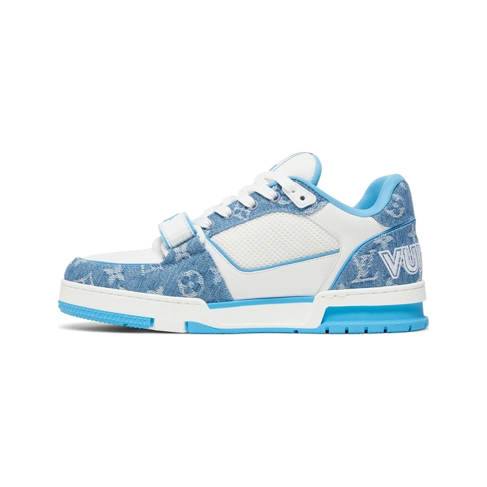 Louis Vuitton Trainer Low Light Blue Monogram Denim,Louis Vuitton Trainer,LOUIS VUITTON Reps Sneakers,Other Brand Reps Sneakers