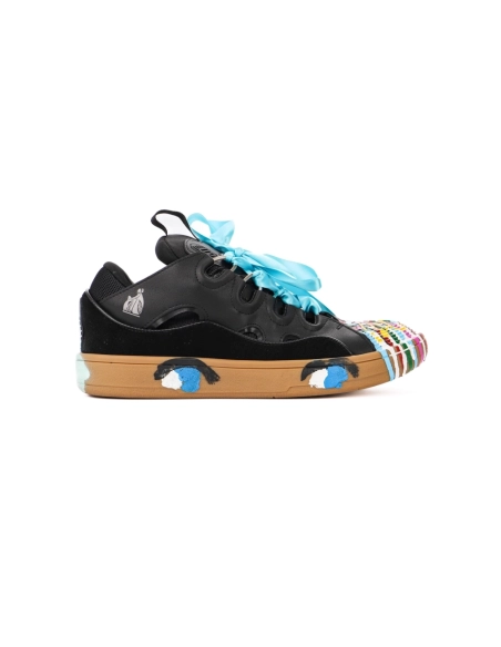 Gallery Dept. x Lanvin Curb Reps Sneakers Paint Drip Black,LANVIN SHOES Reps,Other Brand Reps Sneakers