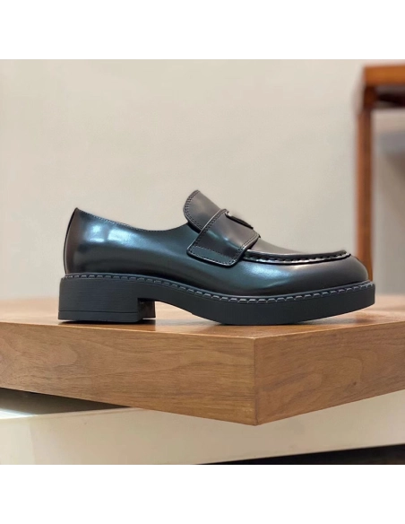 Prada Chocolate brushed leather loafers,PRADA SNEAKER,Other Brand Reps Sneakers