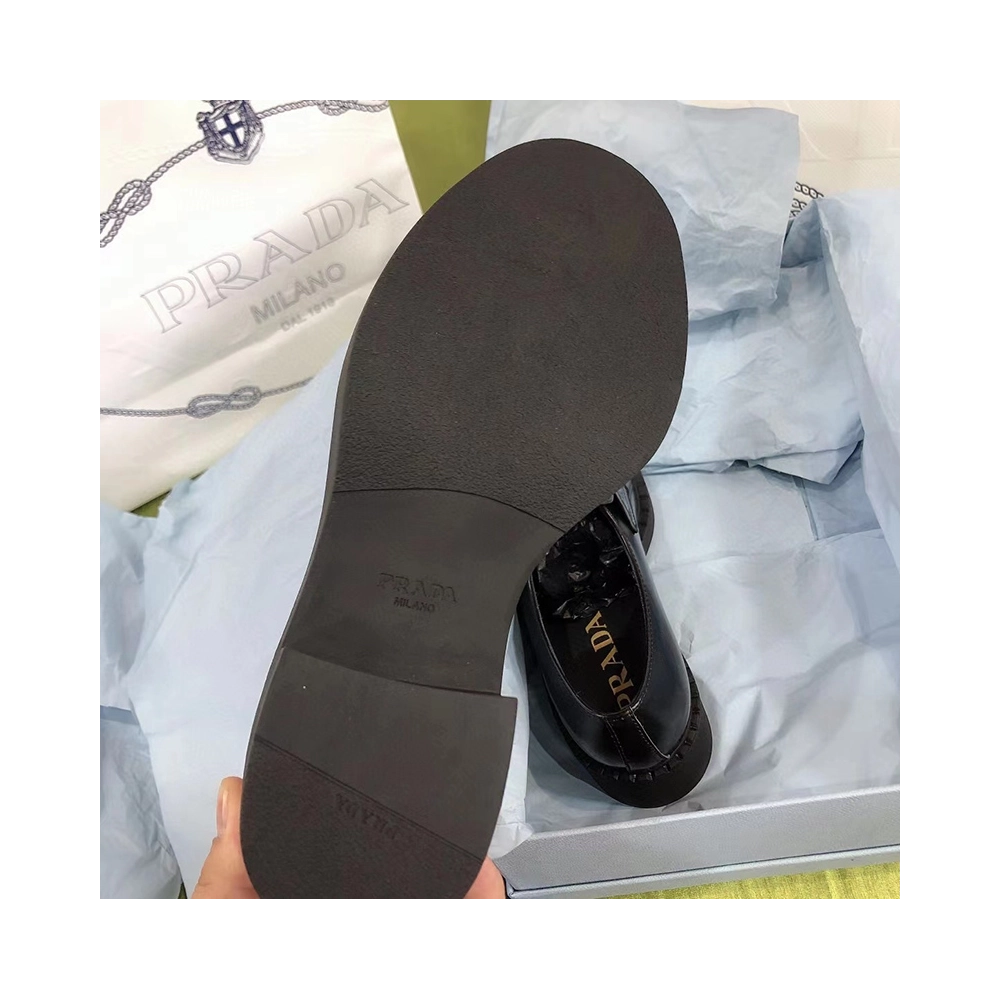 Prada Chocolate brushed leather loafers,PRADA SNEAKER,Other Brand Reps Sneakers