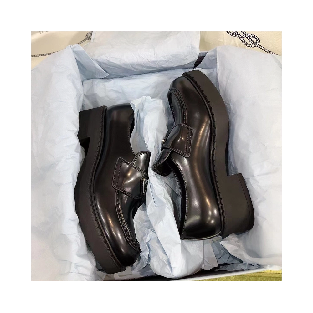 Prada Chocolate brushed leather loafers,PRADA SNEAKER,Other Brand Reps Sneakers