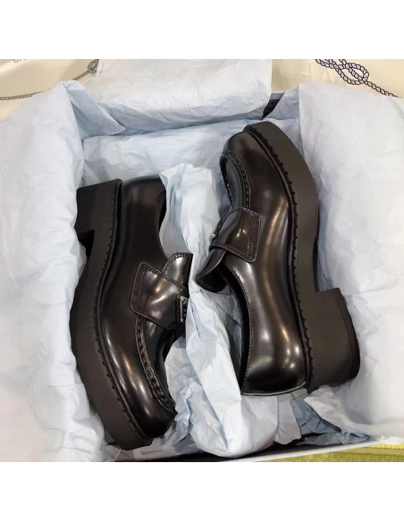 Prada Chocolate brushed leather loafers,PRADA SNEAKER,Other Brand Reps Sneakers