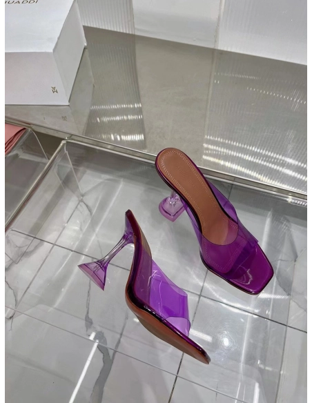 Amina Muaddi Purple Lupita Mules H:9.5cm,Other Reps Sneakers,Other Brand Reps Sneakers