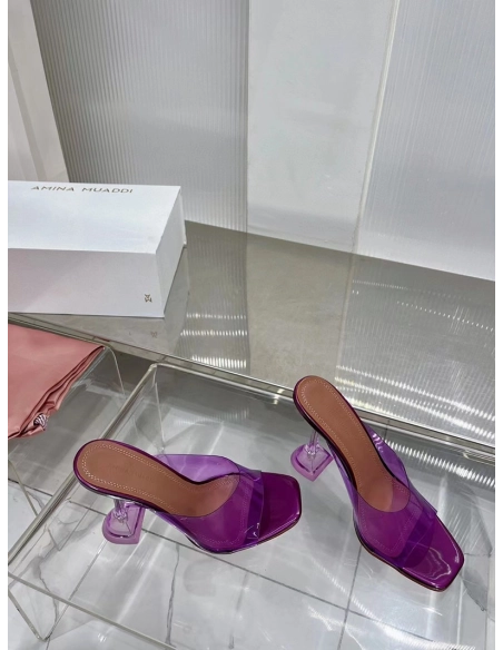 Amina Muaddi Purple Lupita Mules H:9.5cm,Other Reps Sneakers,Other Brand Reps Sneakers