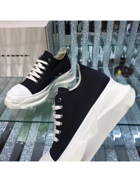 Rick Owens DRKSHDW Strobe Cotton Denim Abstract Low Black Milk,RICK OWENS,Other Brand Reps Sneakers