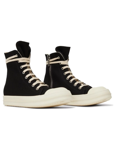 Rick Owens DRKSHDW Strobe Cotton Denim High Black Milk,RICK OWENS,Other Brand Reps Sneakers