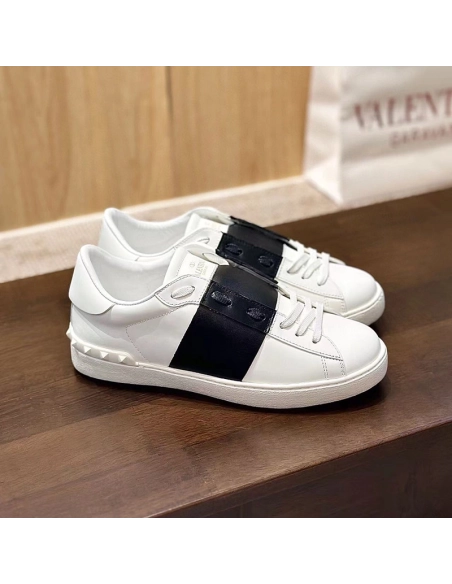 VALENTIINO CALFSKIN OPEN SNEAKER BLACK,VALENTINO,Other Brand Reps Sneakers