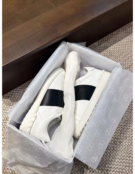 VALENTIINO CALFSKIN OPEN SNEAKER BLACK,VALENTINO,Other Brand Reps Sneakers