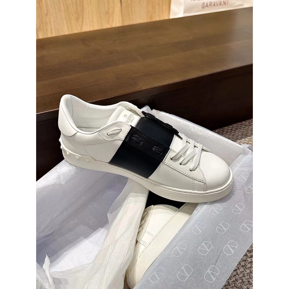 VALENTIINO CALFSKIN OPEN SNEAKER BLACK,VALENTINO,Other Brand Reps Sneakers