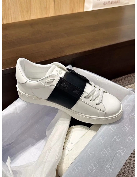 VALENTIINO CALFSKIN OPEN SNEAKER BLACK,VALENTINO,Other Brand Reps Sneakers