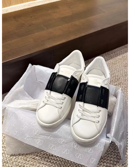 VALENTIINO CALFSKIN OPEN SNEAKER BLACK,VALENTINO,Other Brand Reps Sneakers