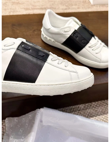 VALENTIINO CALFSKIN OPEN SNEAKER BLACK,VALENTINO,Other Brand Reps Sneakers