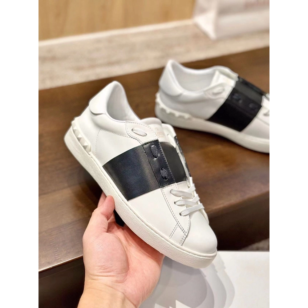VALENTIINO CALFSKIN OPEN SNEAKER BLACK,VALENTINO,Other Brand Reps Sneakers