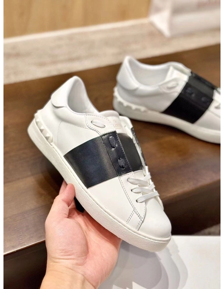 VALENTIINO CALFSKIN OPEN SNEAKER BLACK,VALENTINO,Other Brand Reps Sneakers