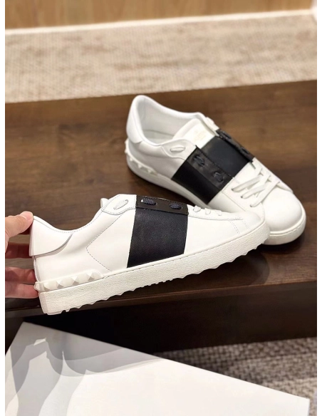 VALENTIINO CALFSKIN OPEN SNEAKER BLACK,VALENTINO,Other Brand Reps Sneakers