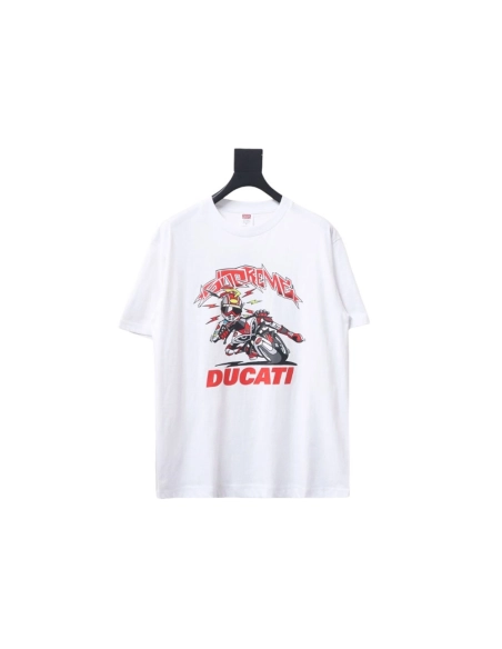 Supreme Ducati co-branded printed short-sleeved T-shirt TSK3,All order with free shipping Cheap Supreme with free shipping
