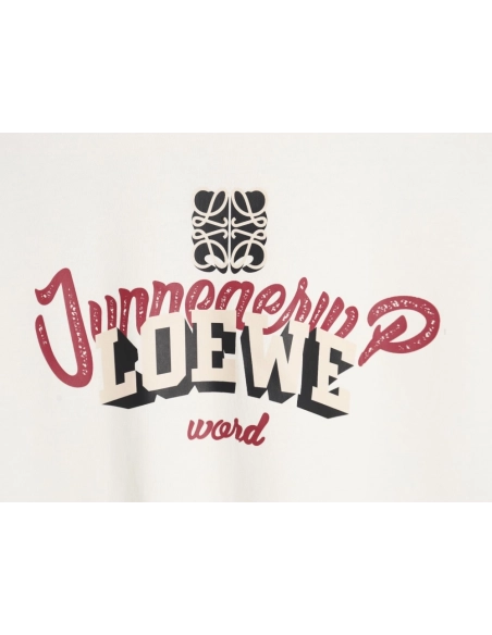 Loewe Overlapping Lettering Short Sleeve T-Shirt,All order with free shipping Loewe