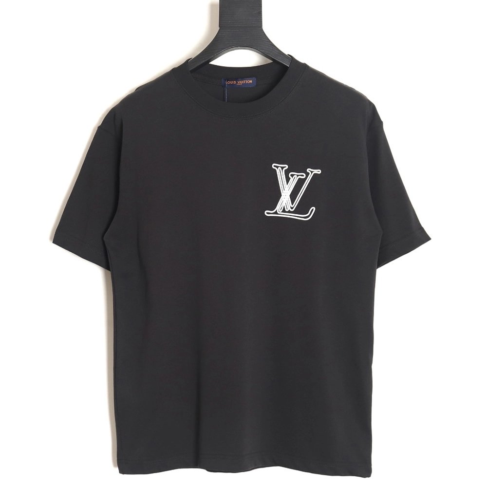 Reps Louis Vuitton line logo short-sleeved T-shirt TSK1,All order with free shipping Reps Louis Vuitton