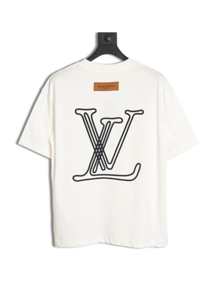 Reps Louis Vuitton line logo short-sleeved T-shirt,All order with free shipping Reps Louis Vuitton