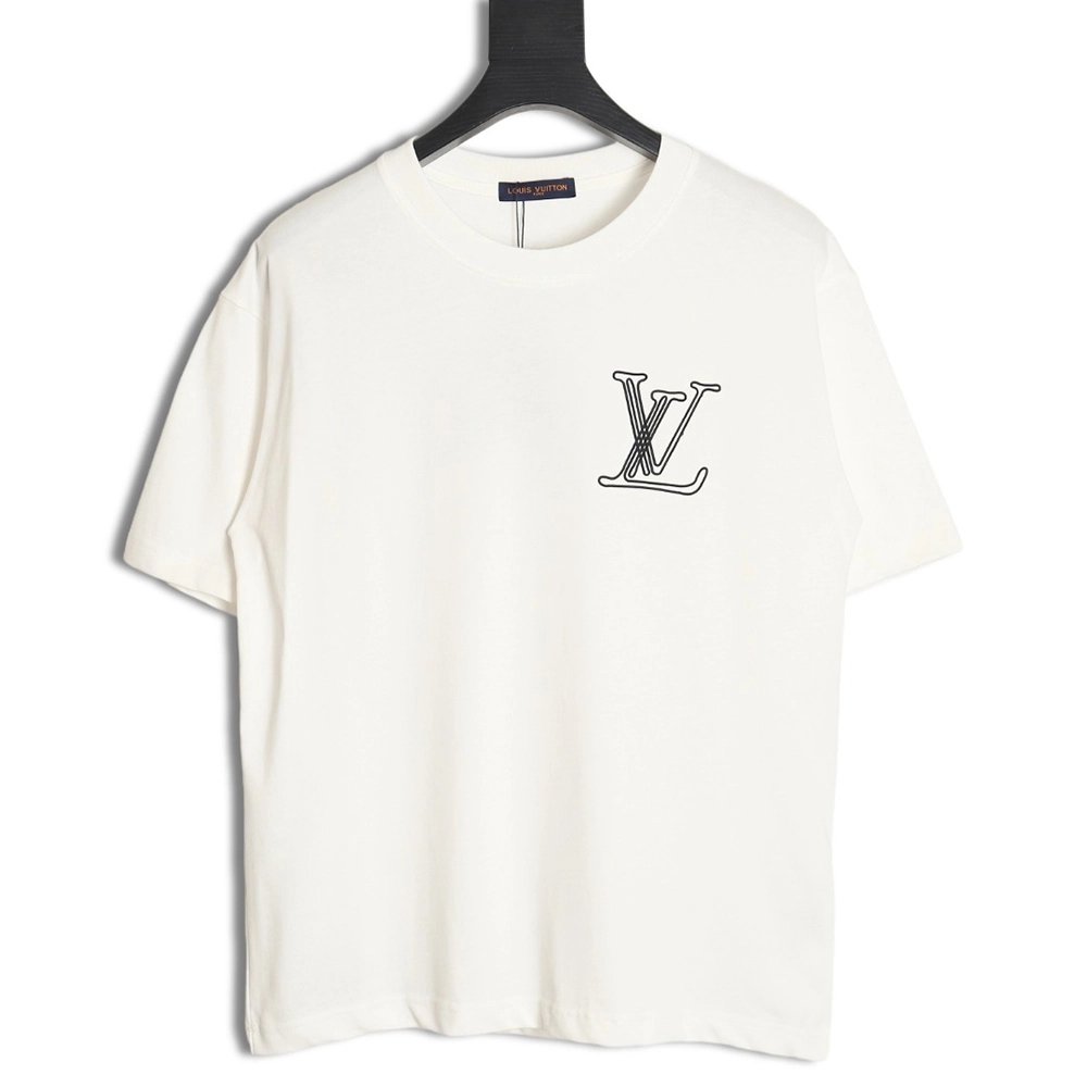 Reps Louis Vuitton line logo short-sleeved T-shirt,All order with free shipping Reps Louis Vuitton