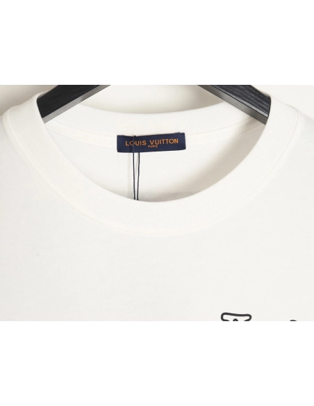 Reps Louis Vuitton line logo short-sleeved T-shirt,All order with free shipping Reps Louis Vuitton