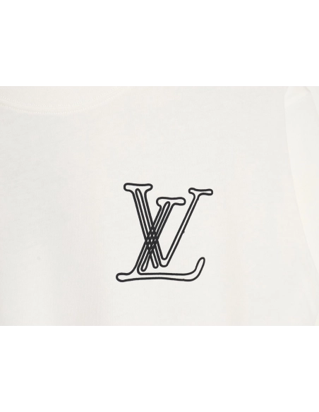 Reps Louis Vuitton line logo short-sleeved T-shirt,All order with free shipping Reps Louis Vuitton