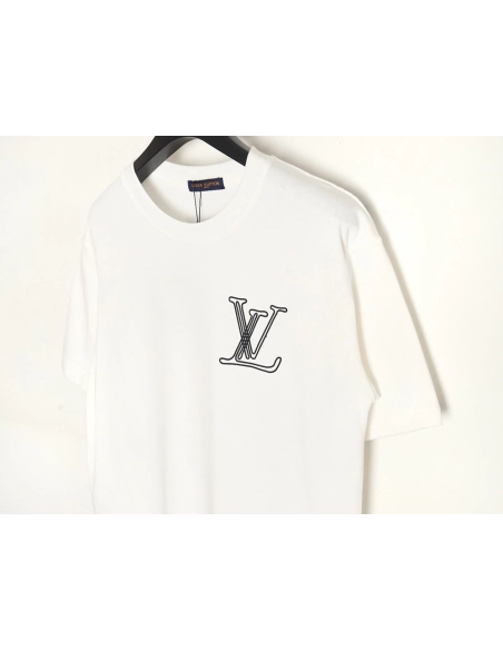 Reps Louis Vuitton line logo short-sleeved T-shirt,All order with free shipping Reps Louis Vuitton