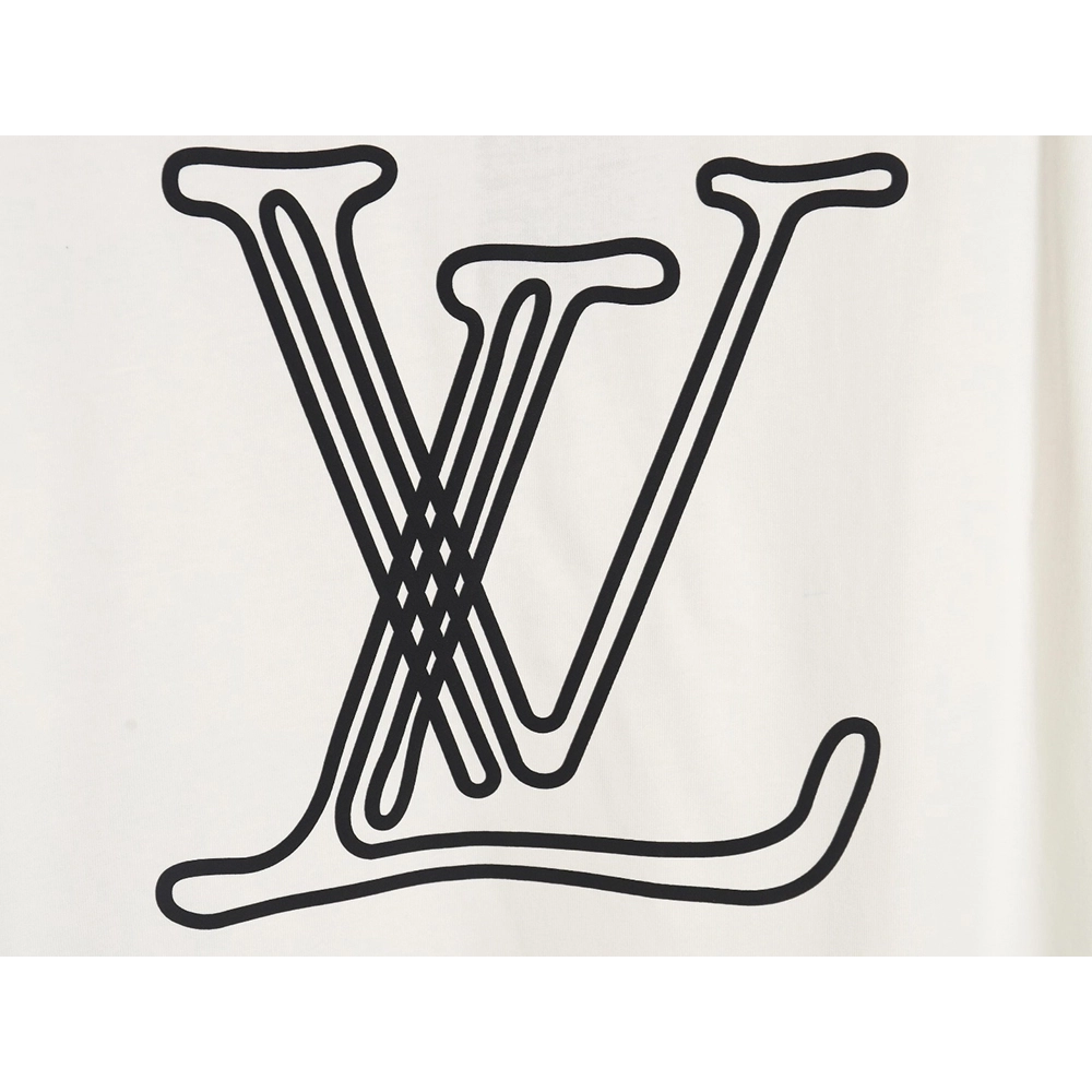 Reps Louis Vuitton line logo short-sleeved T-shirt,All order with free shipping Reps Louis Vuitton