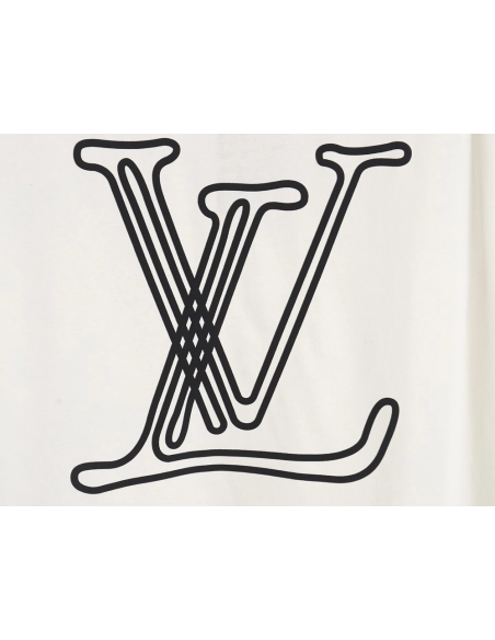 Reps Louis Vuitton line logo short-sleeved T-shirt,All order with free shipping Reps Louis Vuitton