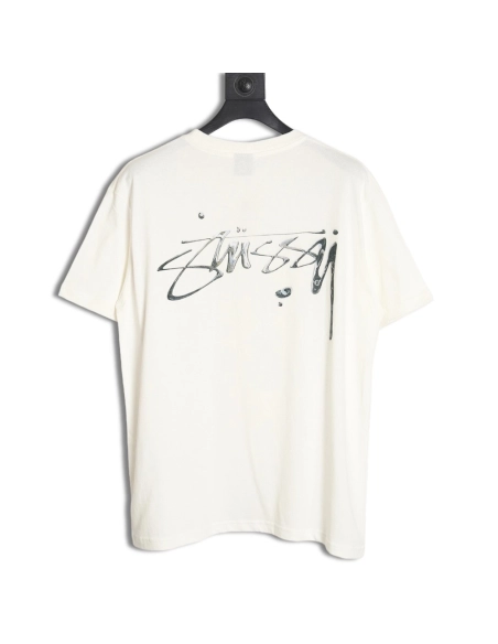 Stussy mercury print short-sleeved T-shirt,All order with free shipping Stussy