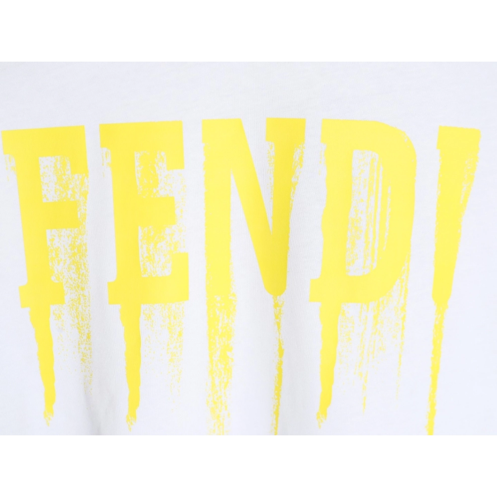 Fendi 24SS painted lettering short-sleeved T-shirt,All order with free shipping Fendi