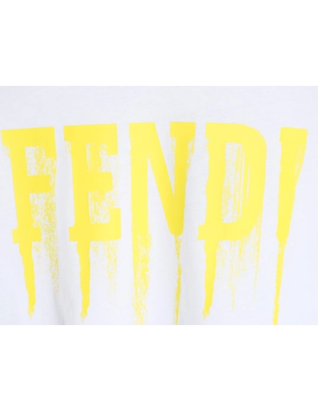 Fendi 24SS painted lettering short-sleeved T-shirt,All order with free shipping Fendi